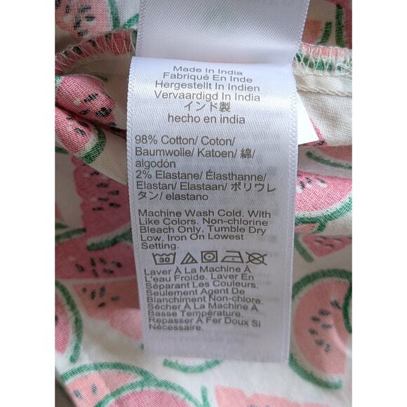 NEW J.Crew Watermelon Sleeveless Poplin Button Down Shirt Medium Stretch Preppy - Picture 9 of 10